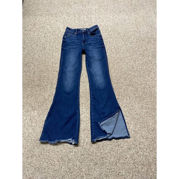 5/27 Buckle Risen 90s High-Rise Flare Distressed Split Hem - Picture 1 of 10